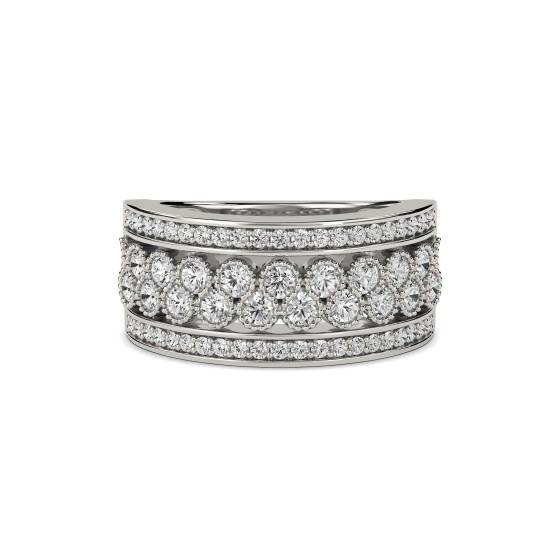 9.5mm Round Diamond Multi Row Dress Ring
