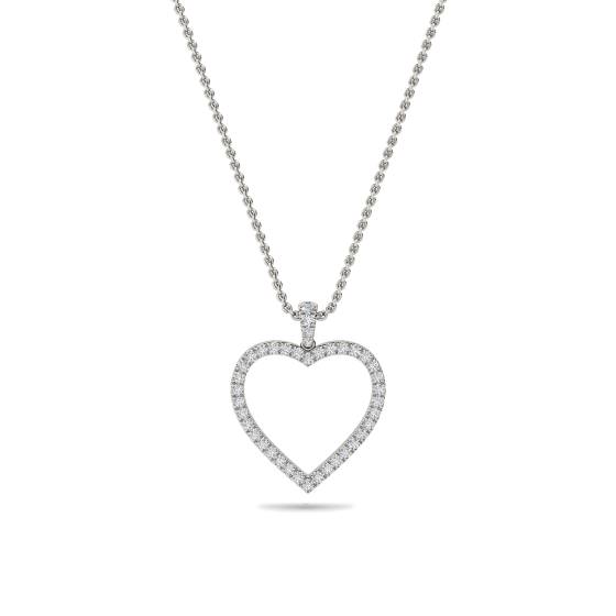 Classic Round Diamond Heart Pendant