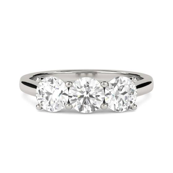 SDMT03433 Modern Round Diamond Trilogy Ring