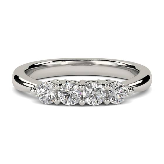 SDMT04002 Four Stone Round Diamond Half Eternity Ring