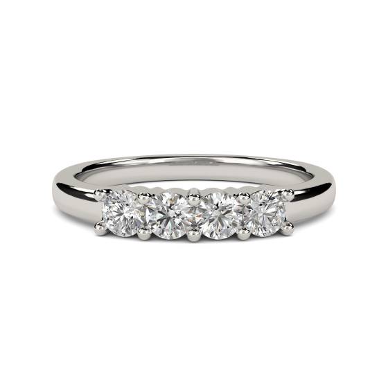 SDMT04010 4 Stone Round Diamond Half Eternity Ring