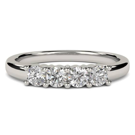 SDMT04010 4 Stone Round Diamond Half Eternity Ring