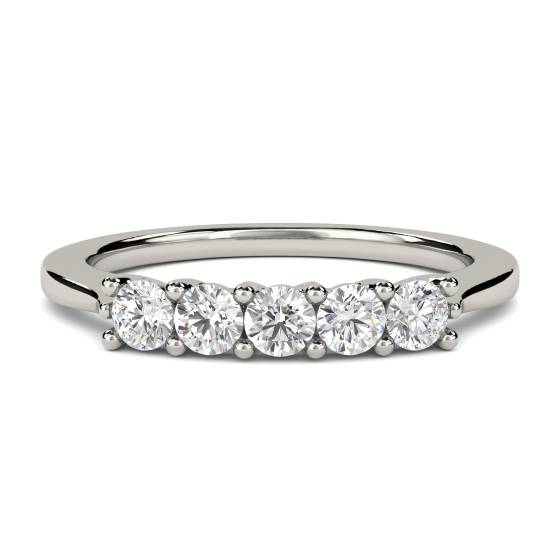 SDMT05134 5 Stone Round Diamond Half Eternity Ring