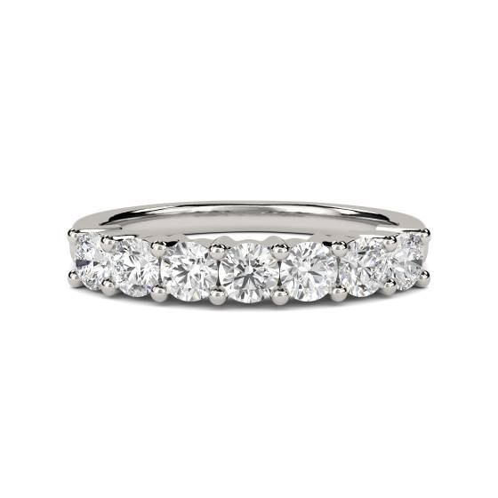 7 Stone Round Diamond Half Eternity Ring