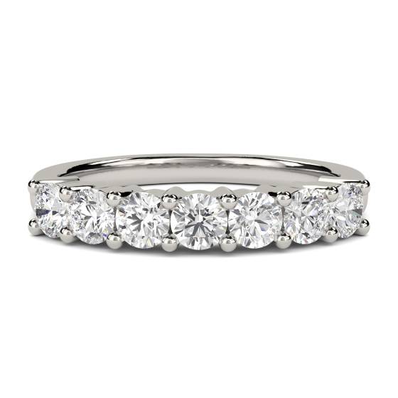 7 Stone Round Diamond Half Eternity Ring