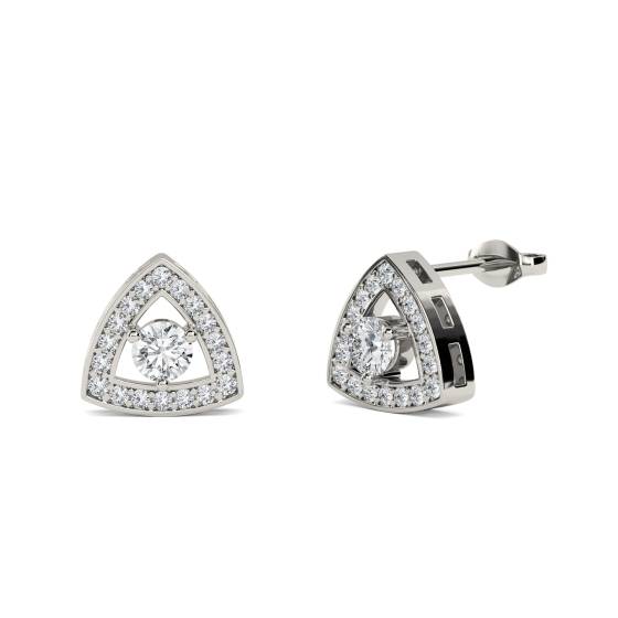 Round Diamond Cluster Earrings