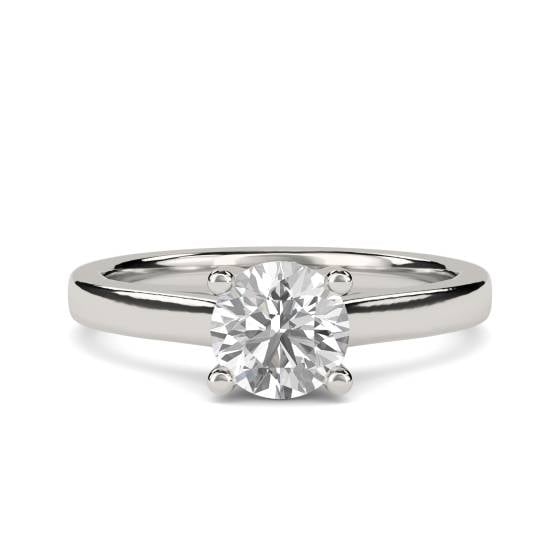 Unique Crossover Round Diamond Engagement Ring