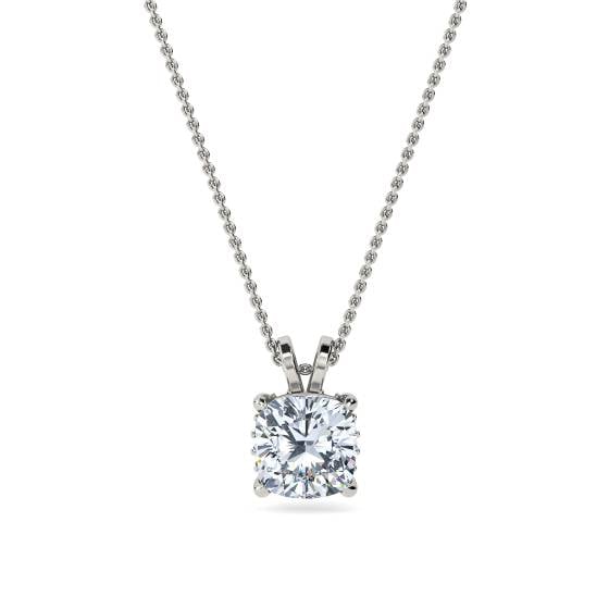 Cushion Diamond Halo Pendant