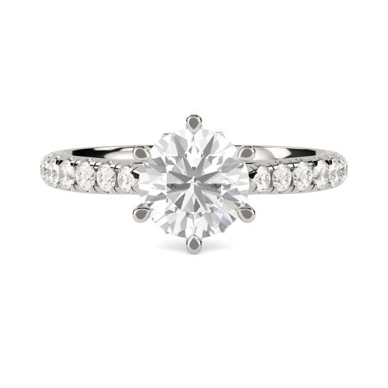 Round Diamond Shoulder Set Ring