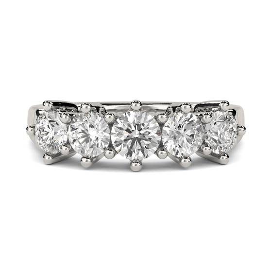 5 Stone Round Diamond Half Eternity Ring