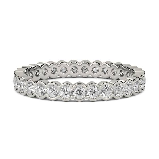 3mm Elegant Round Diamond Bezel Set Full Eternity Ring