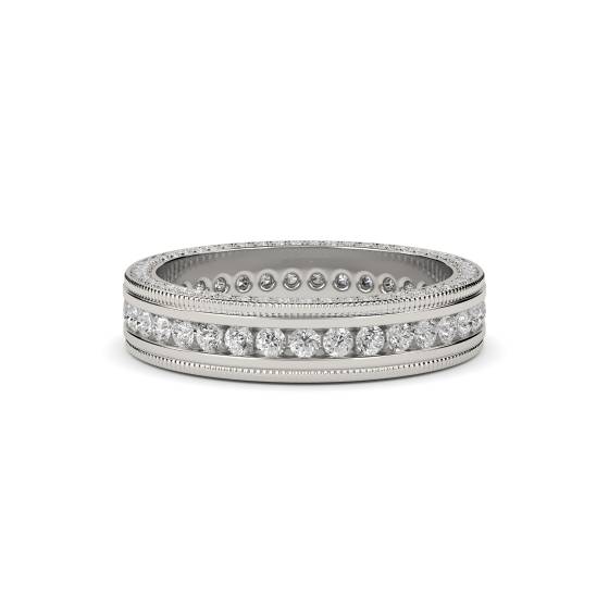 1.00ct 3 Sided Round Diamond Full Eternity Ring