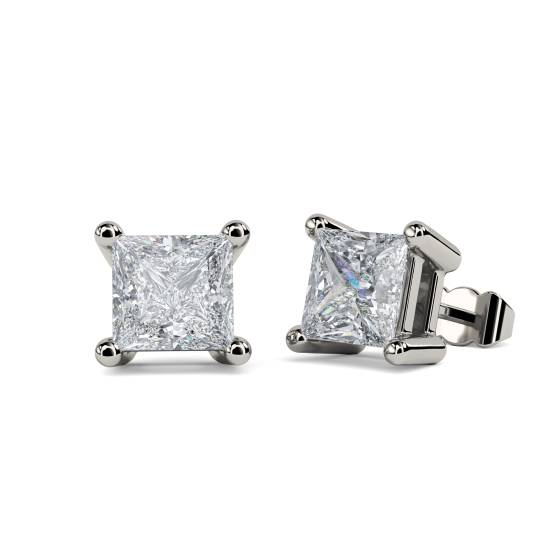 1.02ct Princess Stud Earrings