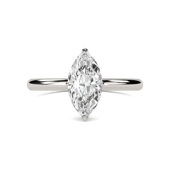 Marquise Diamond High Set Hidden Halo Ring