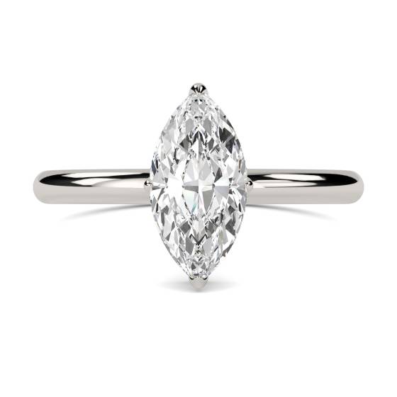 Marquise Diamond High Set Hidden Halo Ring
