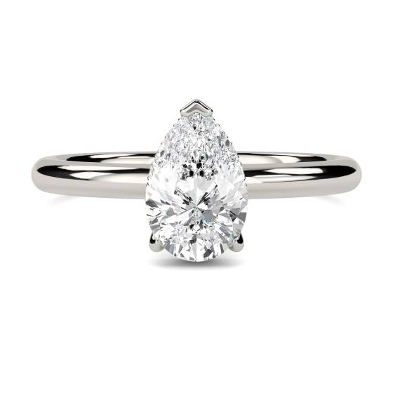 Pear Diamond Hidden Halo Ring