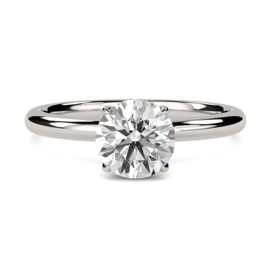 Round Diamond High Set Hidden Halo Ring