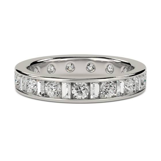 1.50ct Round and Baguette Diamond Full Eternity Ring