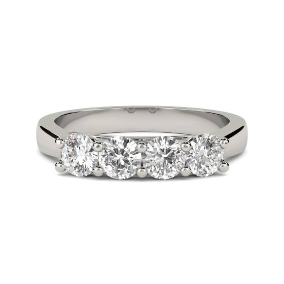 SDMT04007 Four Stone Round Diamond Half Eternity Ring
