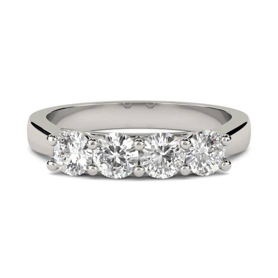 SDMT04007 Four Stone Round Diamond Half Eternity Ring