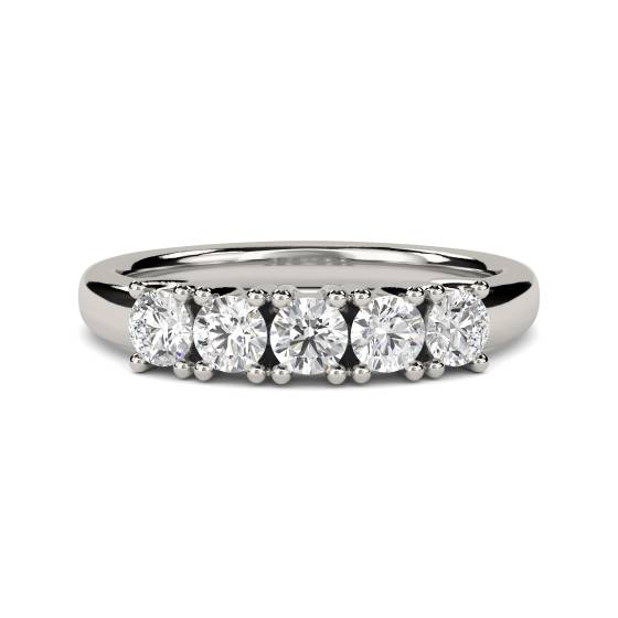 SDMT05081 5 Stone Round Diamond Half Eternity Ring