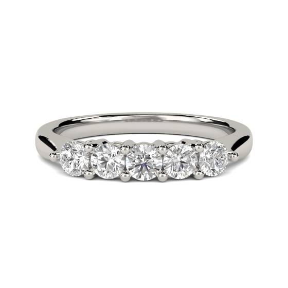 SDMT05112 5 Stone Round Diamond Half Eternity Ring