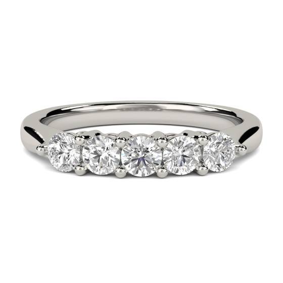 SDMT05112 5 Stone Round Diamond Half Eternity Ring