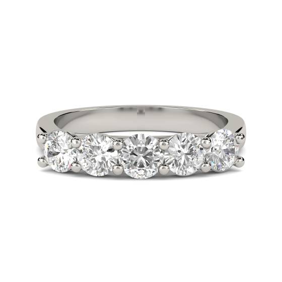 SDMT05126 5 Stone Round Diamond Half Eternity Ring