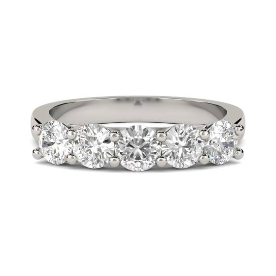SDMT05126 5 Stone Round Diamond Half Eternity Ring