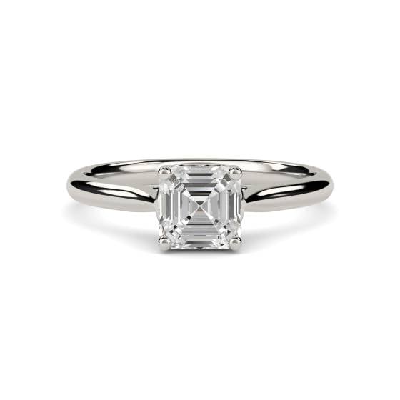 Heart Crossver Asscher Diamond Engagement Ring