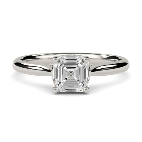 Heart Crossver Asscher Diamond Engagement Ring