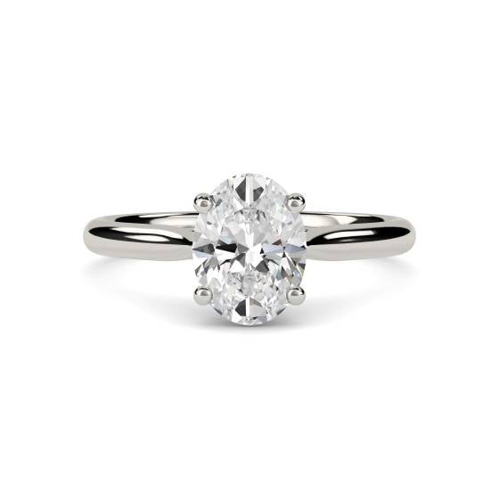Heart Crossver Oval Diamond Engagement Ring