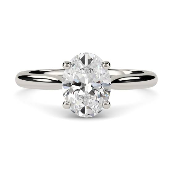 Heart Crossver Oval Diamond Engagement Ring