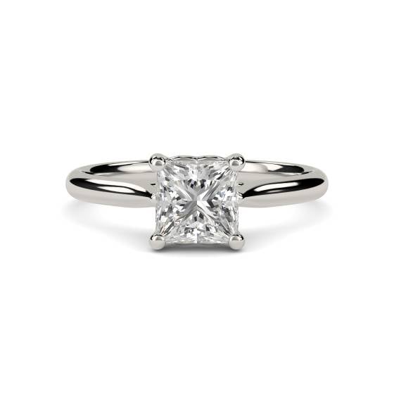 Heart Crossver Princess Diamond Engagement Ring