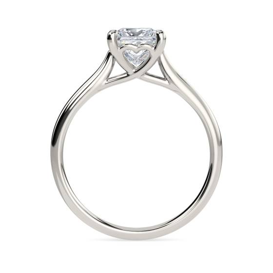 Heart Crossver Princess Diamond Engagement Ring