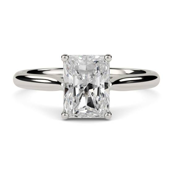 Heart Crossover Radiant Diamond Engagement Ring