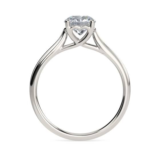 Heart Crossver Round Diamond Engagement Ring