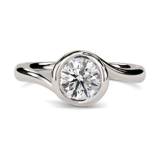 Round Diamond Bezel Set Engagement Ring