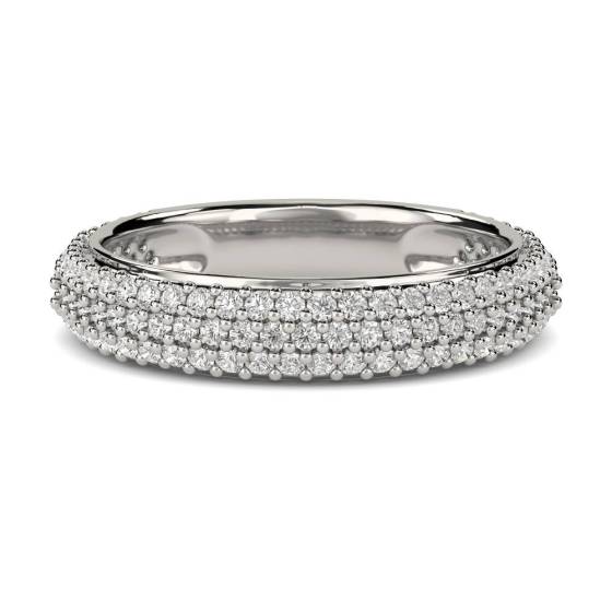0.50ct VS/F-G Round Natural Diamond Three Row Eternity Ring