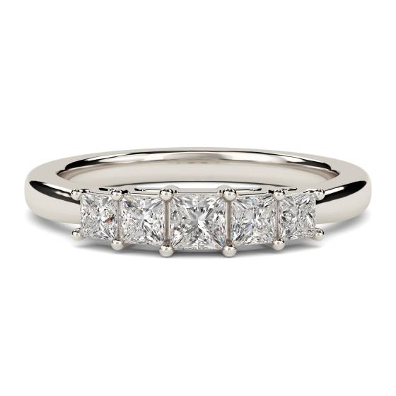 5 Stone Princess Diamond Half Eternity Ring