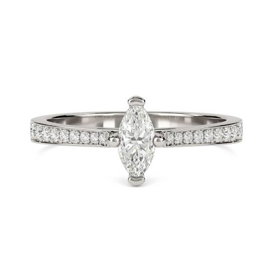 Marquise Diamond Shoulder Set Ring