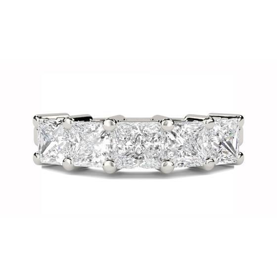 5 Stone Princess Diamond Half Eternity Ring