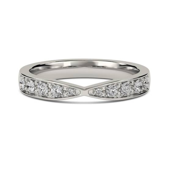 3.5mm Round Diamond Shaped Wedding Ring