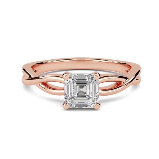 Infinity Love Swirl Asscher Diamond Engagement Ring
