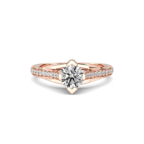 Round Diamond Designer Vintage Ring