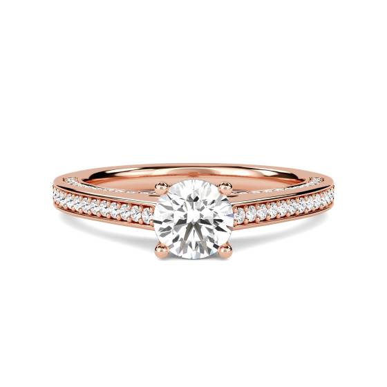 Unique Round Diamond Engagement Ring
