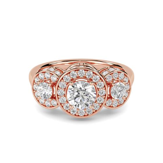Round Diamond Bezel Set Designer Ring