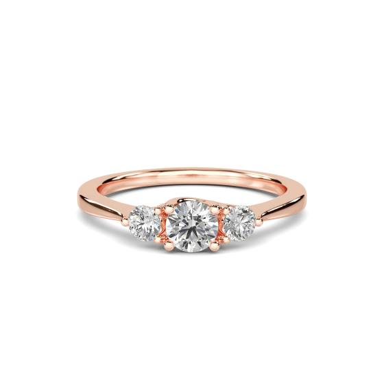 Crossover Round Diamond Trilogy Ring