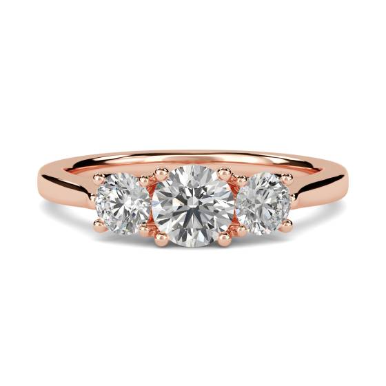 Modern Round Diamond Trilogy Ring