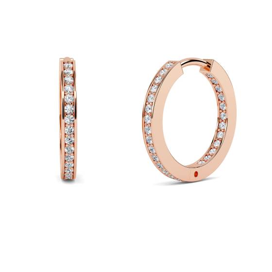 Elegant Round Diamond Hoop Earrings